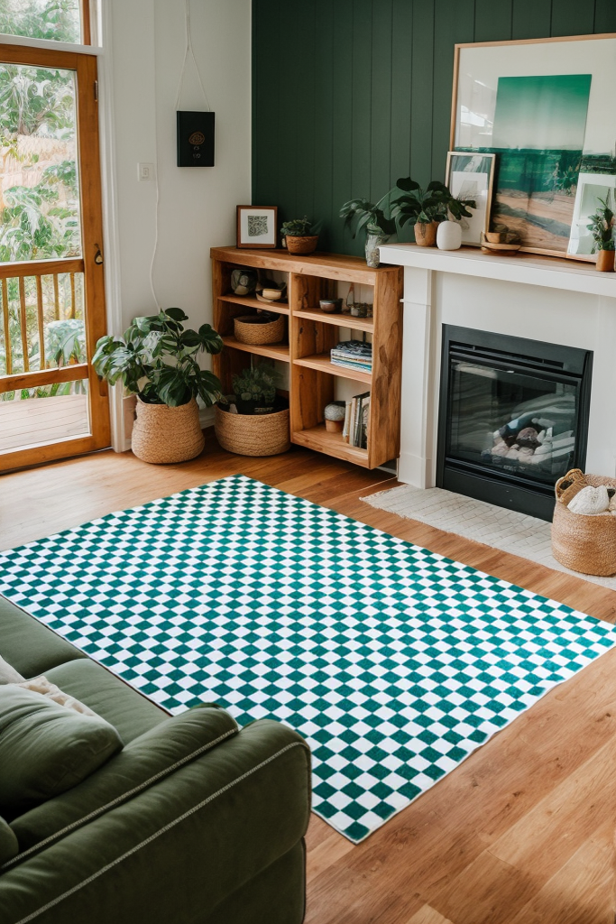 Vibrant Checkered Rug