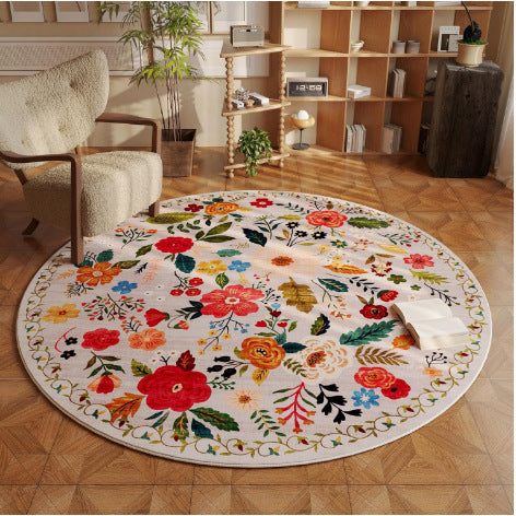Bohemian Round Floral Rug