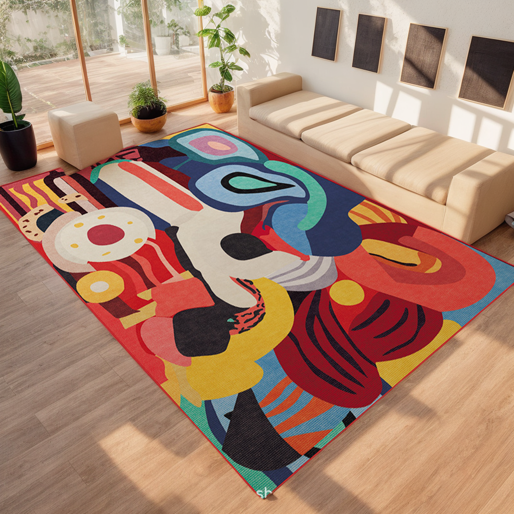 Modern Abstract Colorful Rug