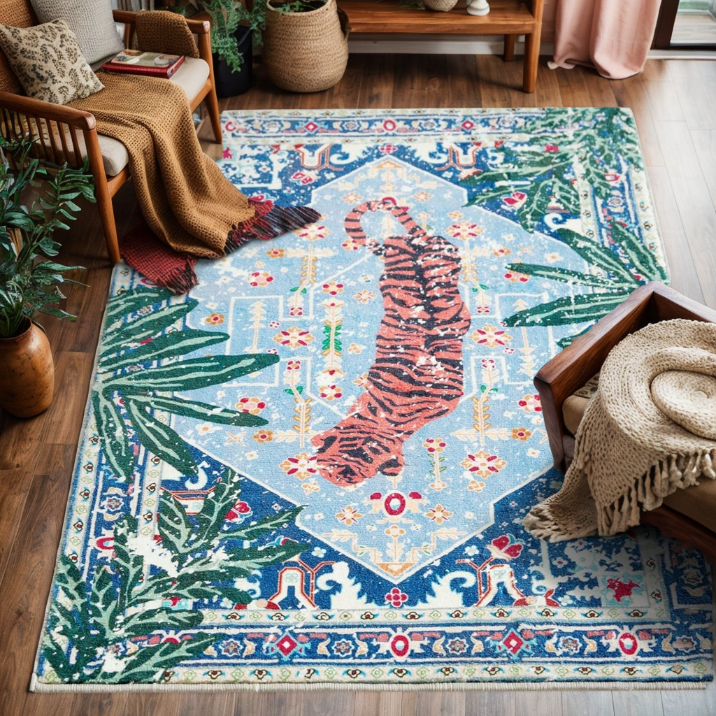 Vintage Tiger Jungle Rug